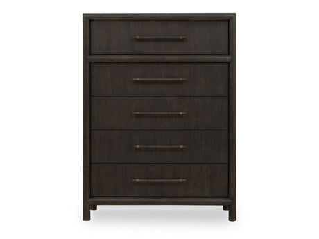 Dorsey Five Drawer Chest in Basalt Grey by Modus Furniture at Eve Furniture