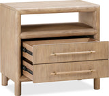 Dorsey Granola Two Drawer USB-charging Nightstand in Granola by Modus Furniture at Eve Furniture
