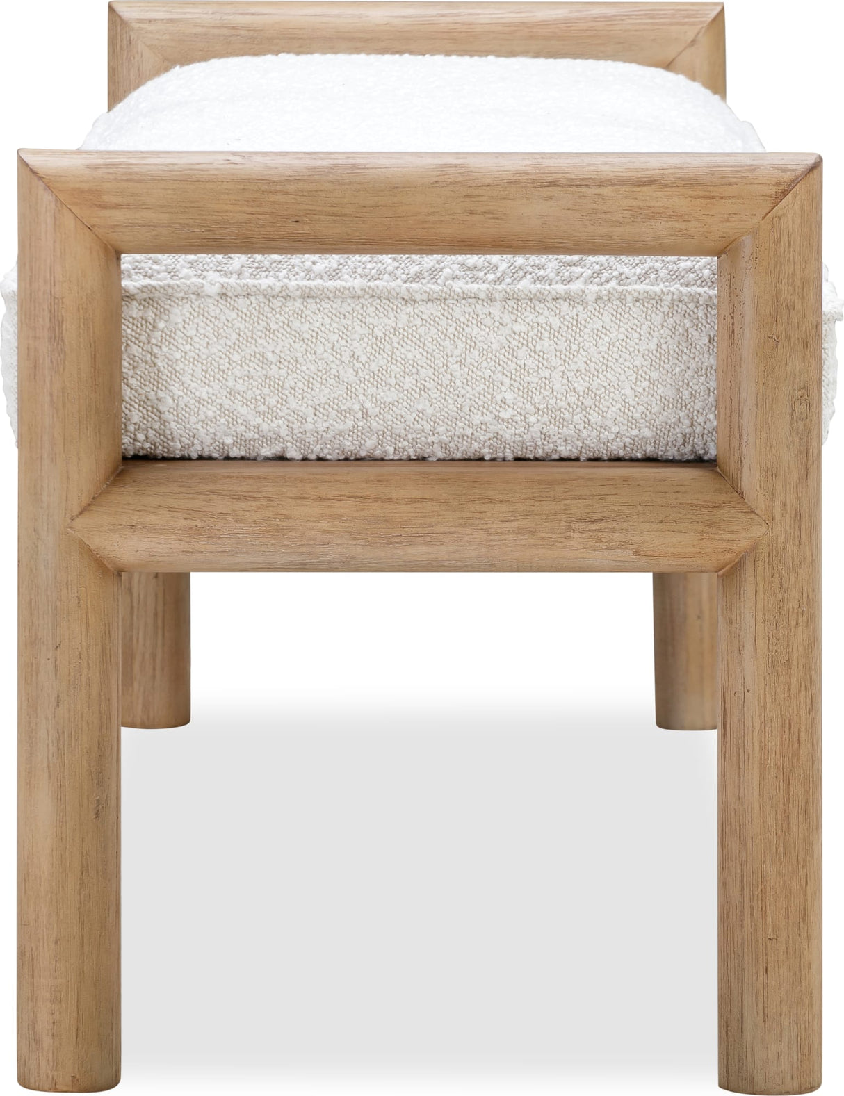 Dorsey Granola/Ricotta Boucle Upholstered Wooden Bench by Modus Furniture at Eve Furniture