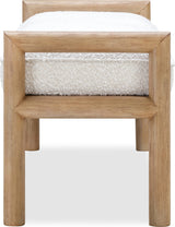 Dorsey Granola/Ricotta Boucle Upholstered Wooden Bench by Modus Furniture at Eve Furniture