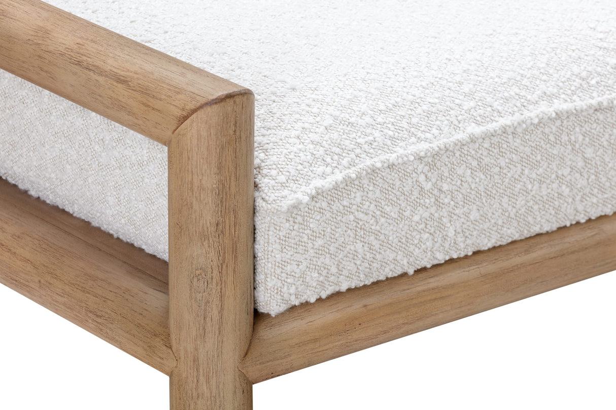 Dorsey Granola/Ricotta Boucle Upholstered Wooden Bench by Modus Furniture at Eve Furniture