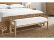 Dorsey Granola/Ricotta Boucle Upholstered Wooden Bench by Modus Furniture at Eve Furniture
