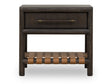 Dorsey One Drawer USB-charging Nightstand in Basalt Grey by Modus Furniture at Eve Furniture