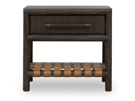 Dorsey One Drawer USB-charging Nightstand in Basalt Grey by Modus Furniture at Eve Furniture