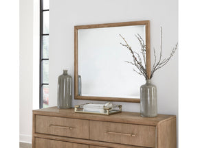 Dorsey Solid Wood and Glass Mirror in Granola by Modus Furniture at Eve Furniture