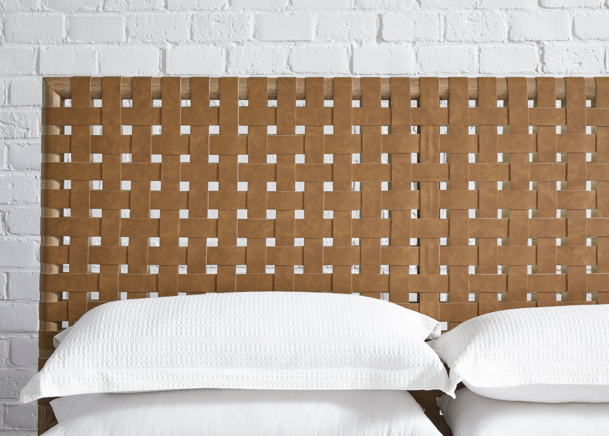 Dorsey Woven Queen Panel Bed in Granola and Ginger by Modus Furniture at Eve Furniture