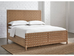 Dorsey Woven Queen Panel Bed in Granola and Ginger by Modus Furniture at Eve Furniture