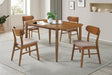 Dortch Walnut 5-Piece Oval Solid Wood Dining Set by Coaster at Eve Furniture