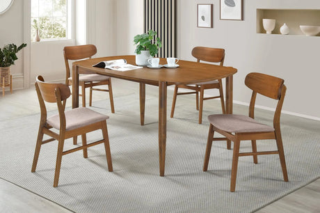 Dortch Walnut 5-Piece Oval Solid Wood Dining Set by Coaster at Eve Furniture