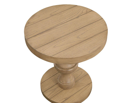 Dory Round End Table, Sand by Steve Silver at Eve Furniture
