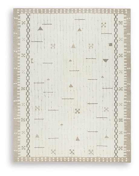 Dot Cream/Brown/Taupe Large Rug by Ashley at Eve Furniture