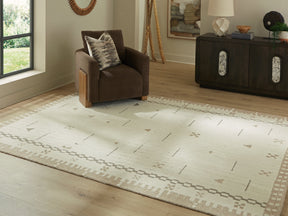Dot Cream/Brown/Taupe Large Rug by ASHLEY FURNITURE at Eve Furniture