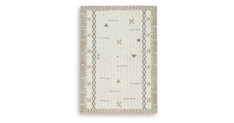 Dot Cream/Brown/Taupe Medium Rug by Ashley at Eve Furniture