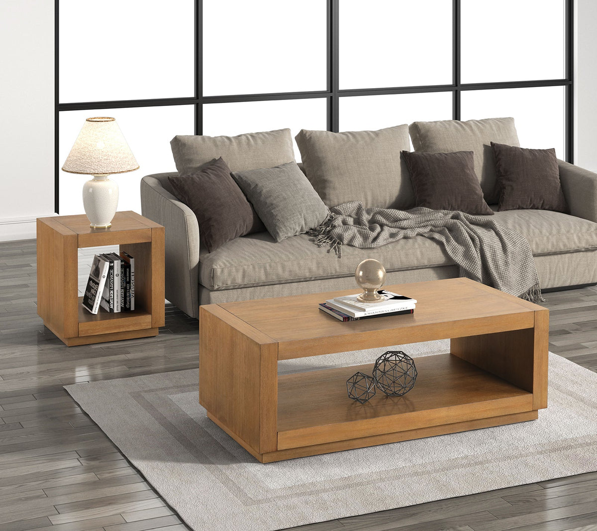 Dothan Medium Oak End Table by Furniture of America at Eve Furniture