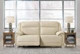 Double Deal Almond 2-Piece Power Reclining Loveseat Sectional by Ashley at Eve Furniture
