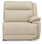 Double Deal Almond 4-Piece Dual Power Leather Reclining Modular Sectional by Ashley at Eve Furniture