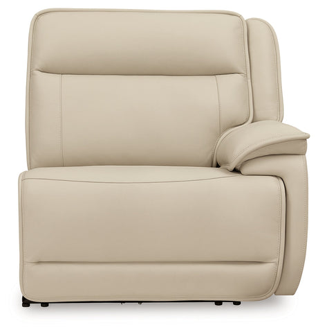 Double Deal Almond 4-Piece Dual Power Leather Reclining Modular Sectional by Ashley at Eve Furniture