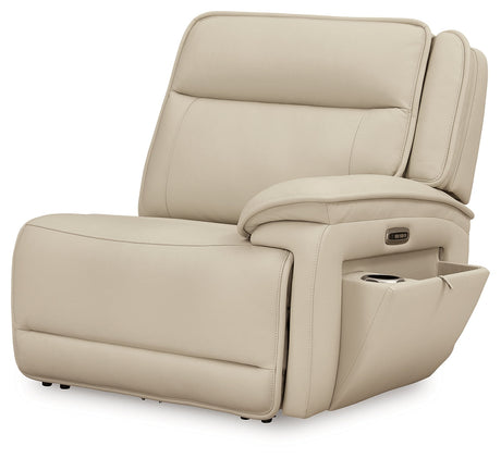 Double Deal Almond 4-Piece Dual Power Leather Reclining Modular Sectional by Ashley at Eve Furniture