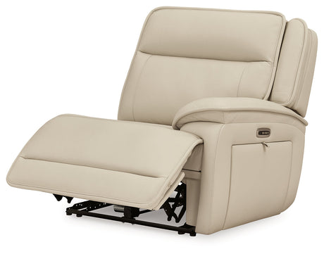 Double Deal Almond 4-Piece Dual Power Leather Reclining Modular Sectional by Ashley at Eve Furniture