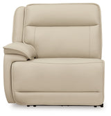 Double Deal Almond 4-Piece Dual Power Leather Reclining Modular Sectional by Ashley at Eve Furniture