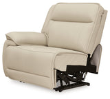 Double Deal Almond 4-Piece Dual Power Leather Reclining Modular Sectional by Ashley at Eve Furniture