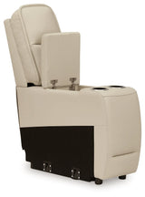Double Deal Almond Console with Storage by Ashley at Eve Furniture