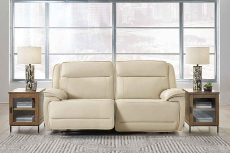 Double Deal Almond Power Reclining Sofa & Loveseat by Ashley at Eve Furniture