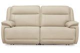 Double Deal Almond Power Reclining Sofa & Loveseat by Ashley at Eve Furniture