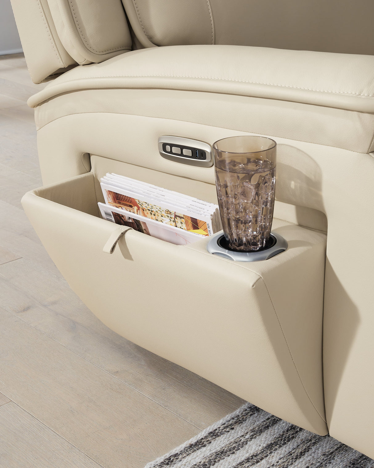 Double Deal Almond Power Reclining Sofa & Loveseat by Ashley at Eve Furniture