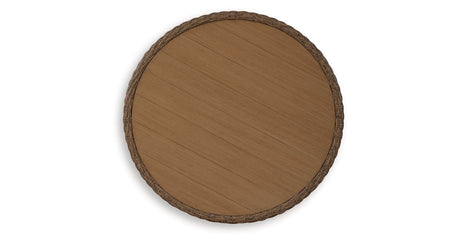 Double Point Beige Outdoor Coffee Table by Ashley at Eve Furniture