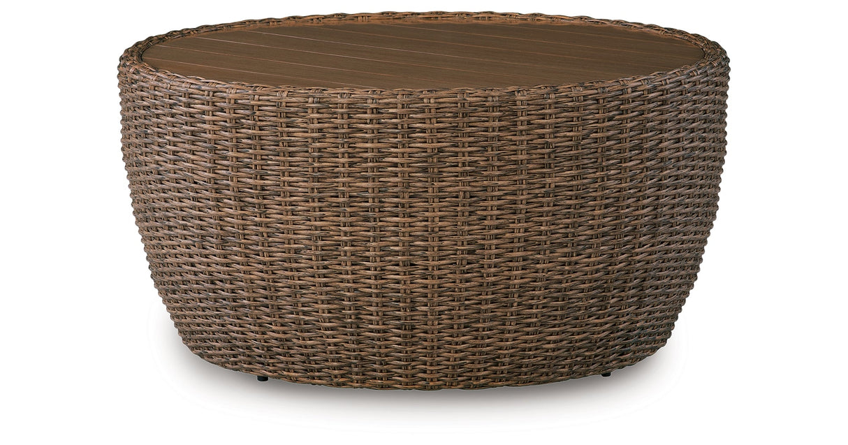 Double Point Beige Outdoor Coffee Table by ASHLEY FURNITURE at Eve Furniture