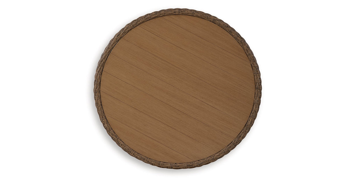Double Point Beige Outdoor Coffee Table by ASHLEY FURNITURE at Eve Furniture