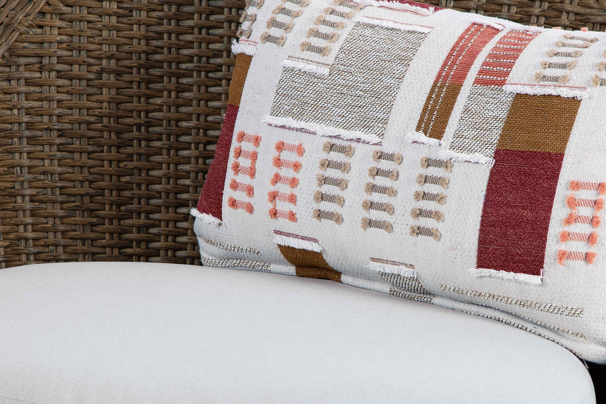 Double Point Beige Outdoor Seating Set by Ashley at Eve Furniture