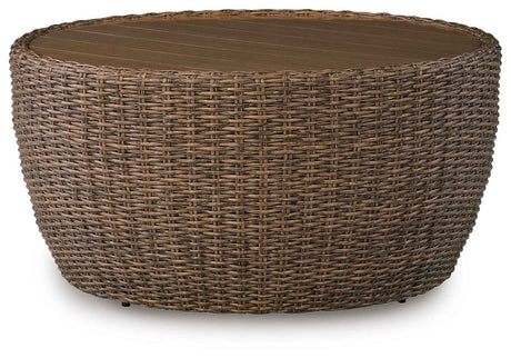 Double Point Beige Outdoor Seating Set by Ashley at Eve Furniture