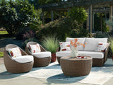 Double Point Beige Outdoor Seating Set by Ashley at Eve Furniture