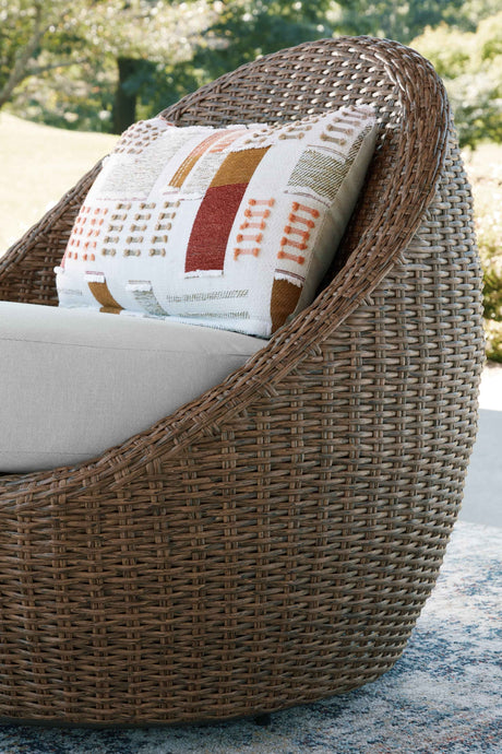Double Point Beige Outdoor Seating Set by Ashley at Eve Furniture