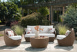 Double Point Beige Outdoor Seating Set by Ashley at Eve Furniture
