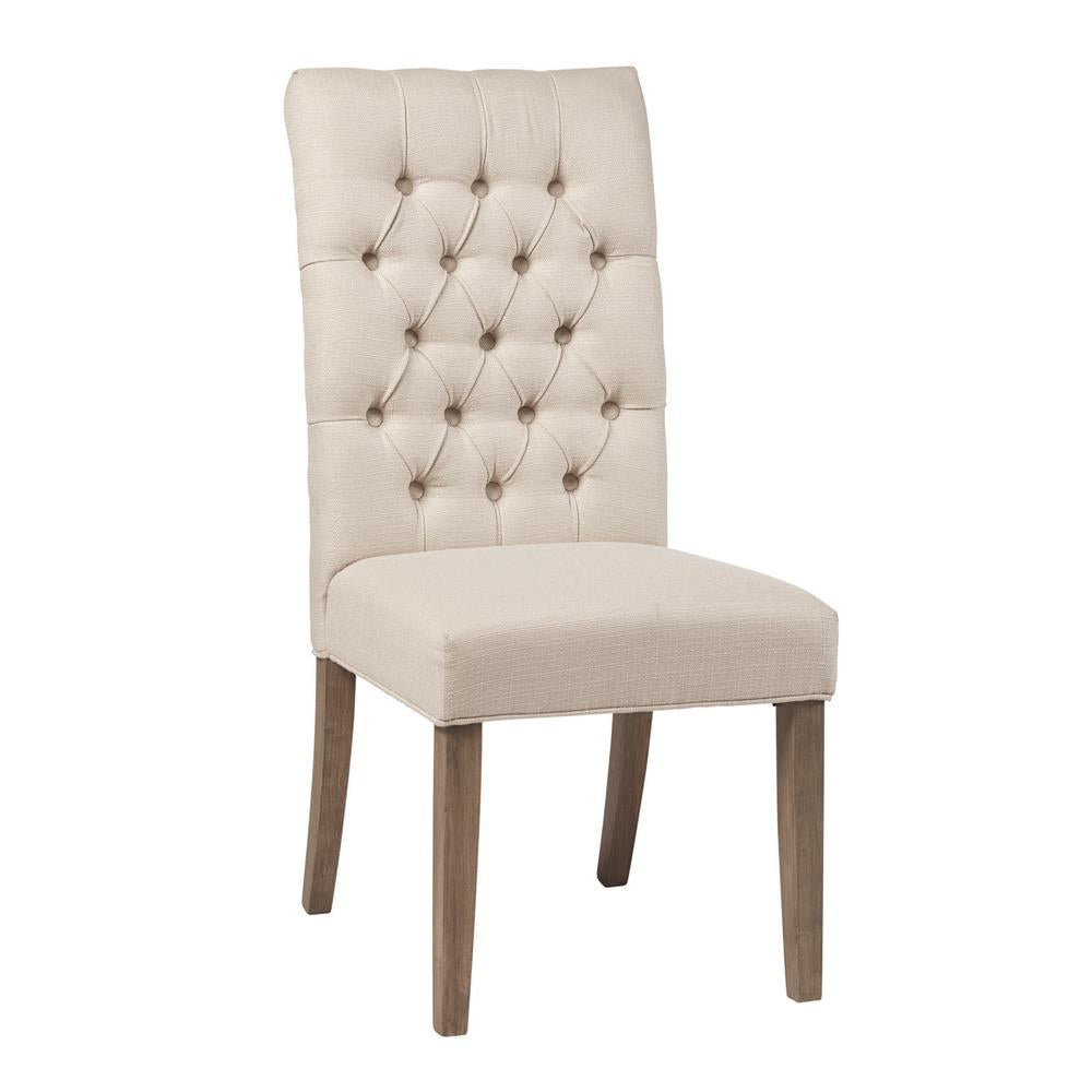 Douglas Vineyard Oak Tufted Back Dining Chairs, Set of 2