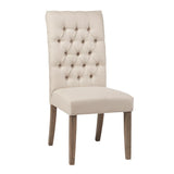 Douglas Vineyard Oak Tufted Back Dining Chairs, Set of 2