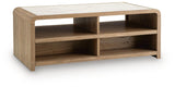Dovander White/Natural Coffee Table by Ashley at Eve Furniture
