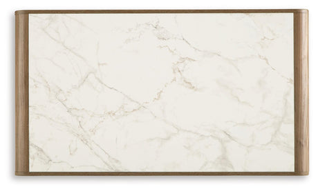 Dovander White/Natural Coffee Table by Ashley at Eve Furniture