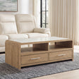 Dovander White/Natural Coffee Table by Ashley at Eve Furniture