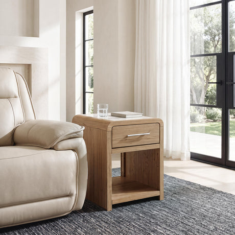 Dovander White/Natural Rectangular End Table by Ashley at Eve Furniture
