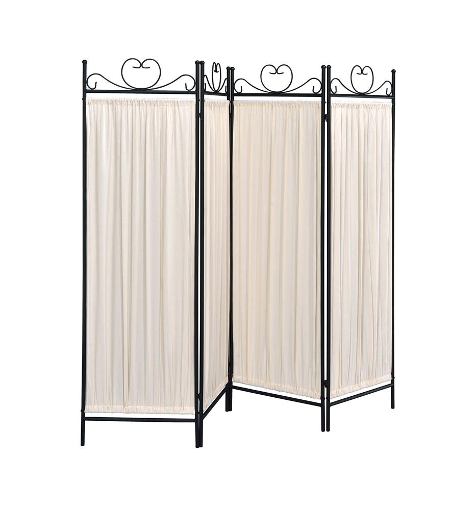 Dove 4-Panel Folding Screen Beige/Black