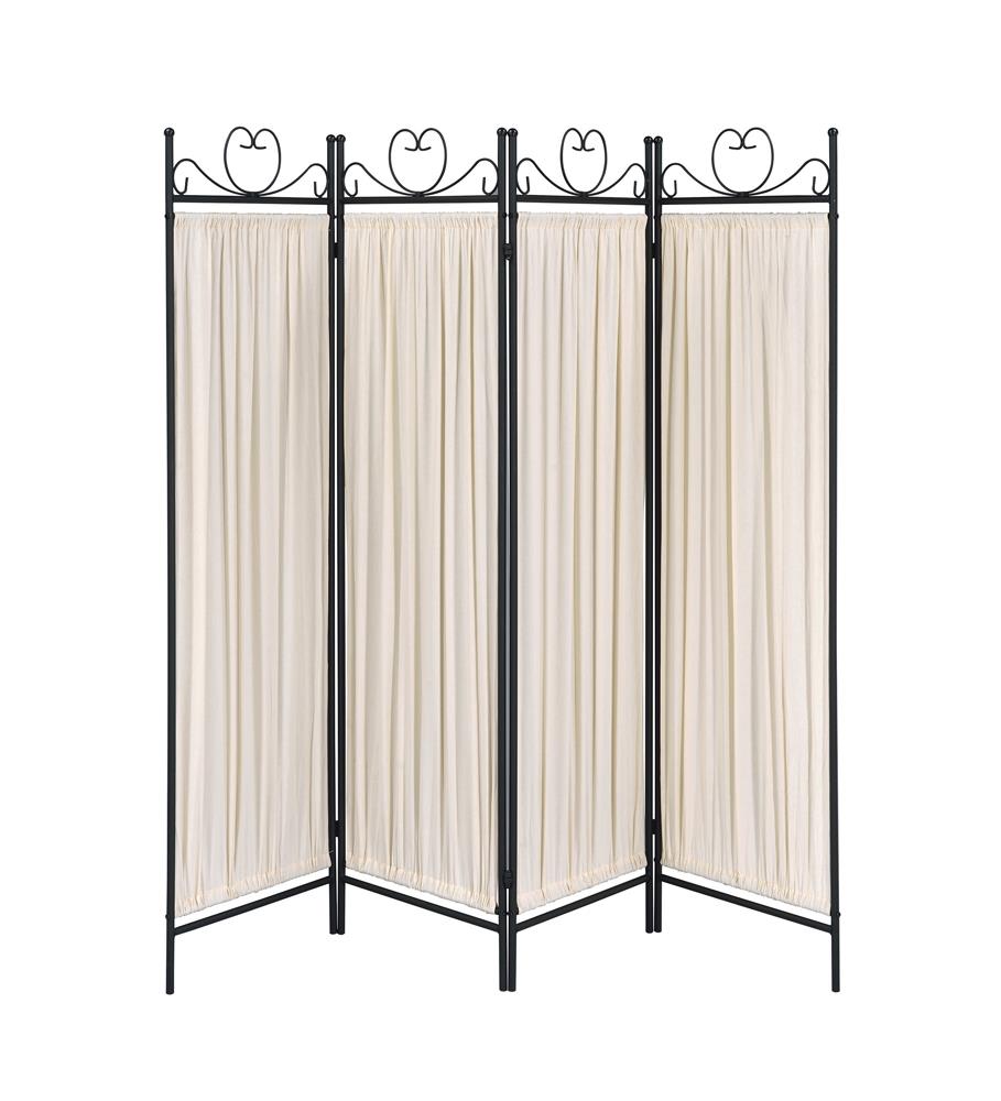 Dove 4-Panel Folding Screen Beige/Black