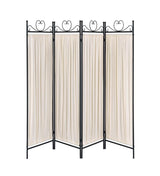 Dove 4-Panel Folding Screen Beige/Black