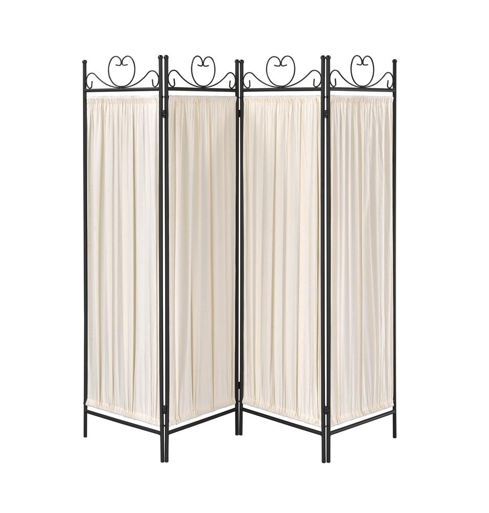 Dove 4-Panel Folding Screen Beige/Black