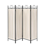 Dove 4-Panel Folding Screen Beige/Black