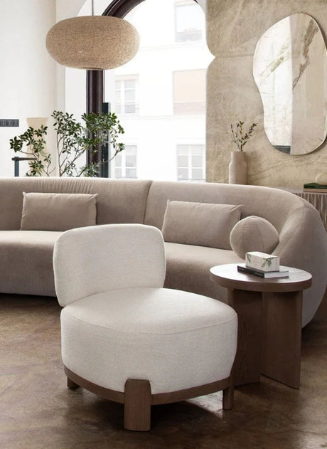 Dove Cream Fabric Armless Accent Chair by Diamond Sofa at Eve Furniture