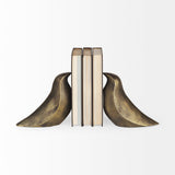 Dover (Set of 2) 15L x 4W Gold Aluminum Dove Bookends by Mercana at Eve Furniture